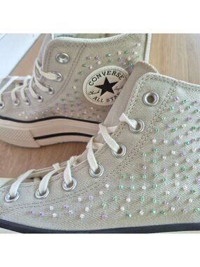 ⭐Converse Chuck Lift Double Stack Beading Sz 5.5 Mens shoes Sneaker Gray A19339C